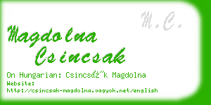 magdolna csincsak business card